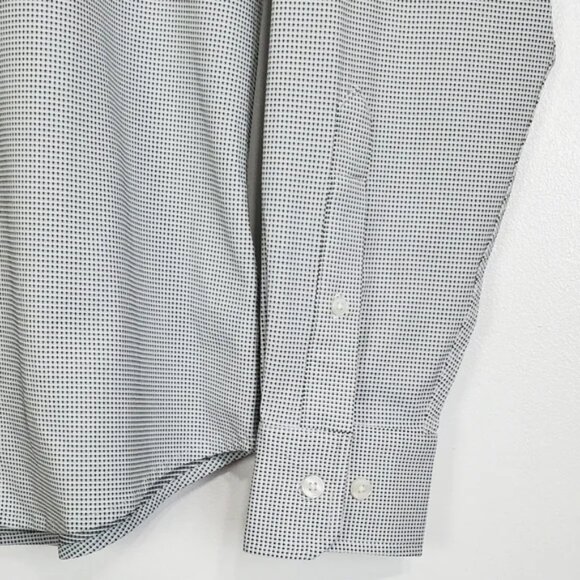 Rhone Commuter Shirt Slim Fit (Pine Green Geo Dot) Long Sleeve stretch NWT - Picture 7 of 9